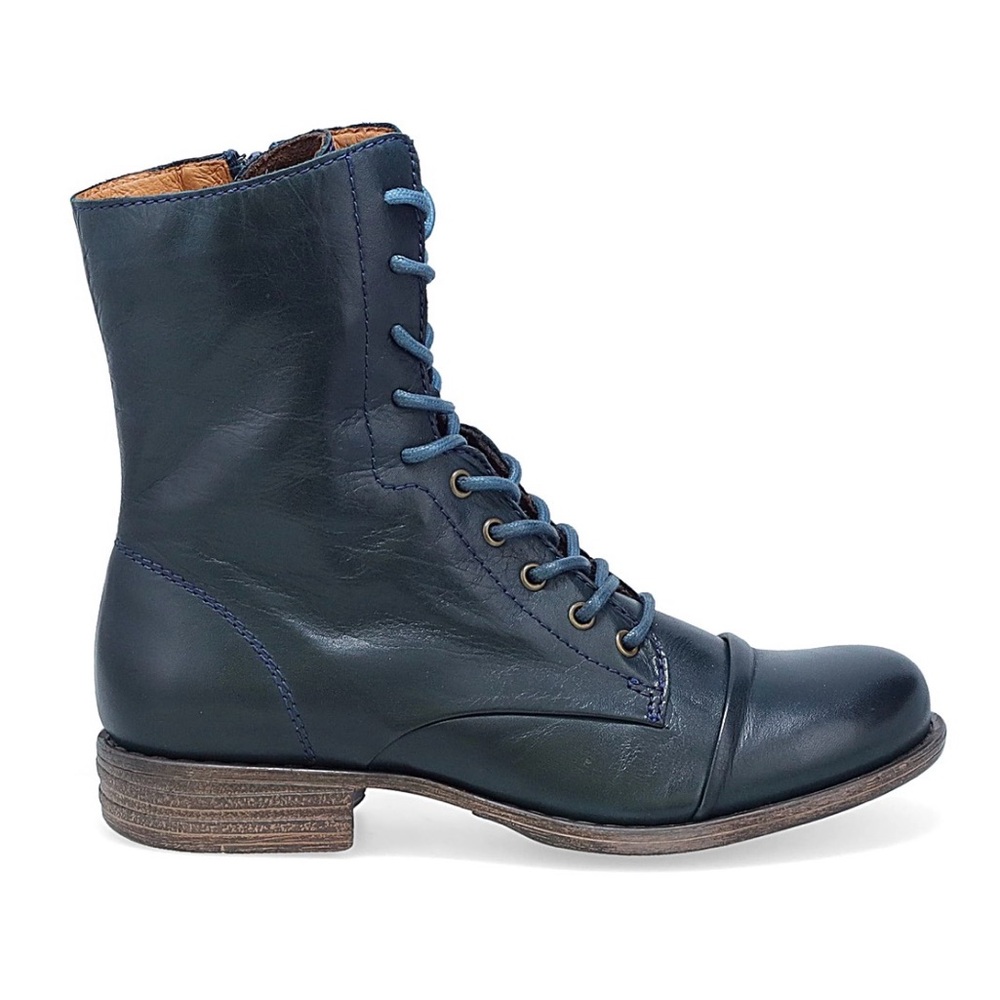 Miz Mooz Lukas Ocean Blue Leather Boots - Picture 2 of 13